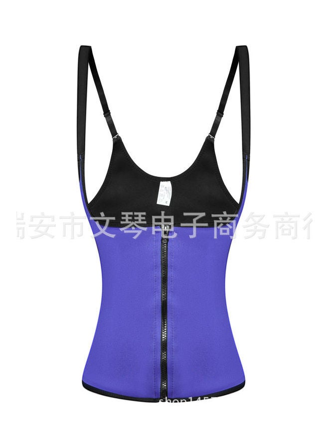 3-Layer Neoprene Zipper Thermal Corset Purple