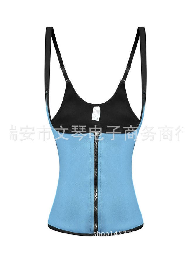 3-Layer Neoprene Zipper Thermal Corset Blue