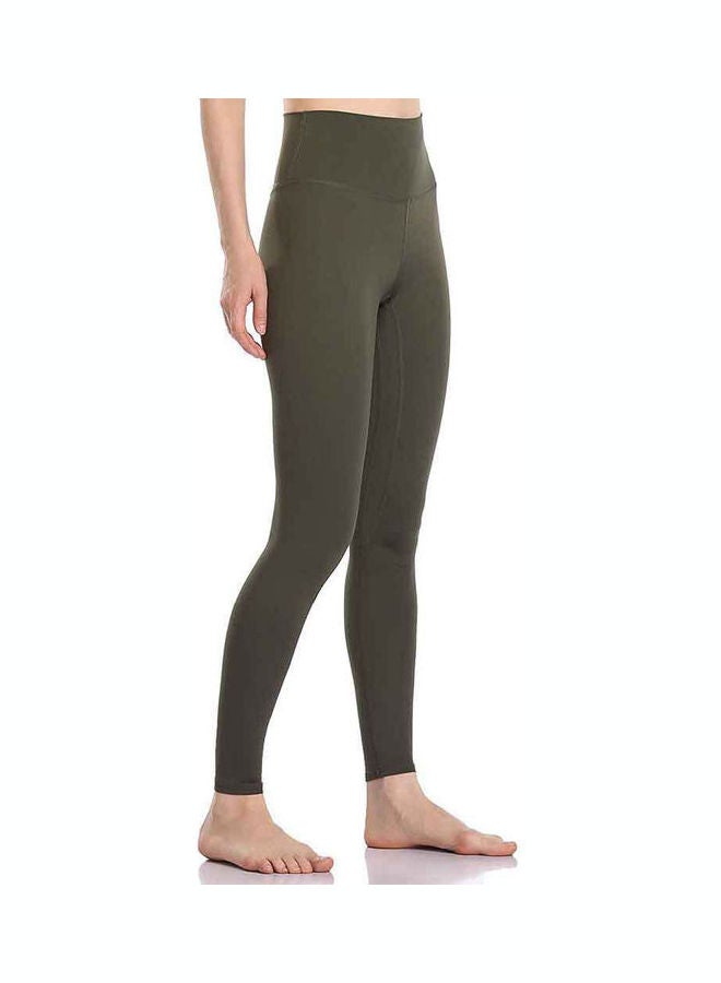 Inside Pocket Fitness Yoga Legging Army Green 