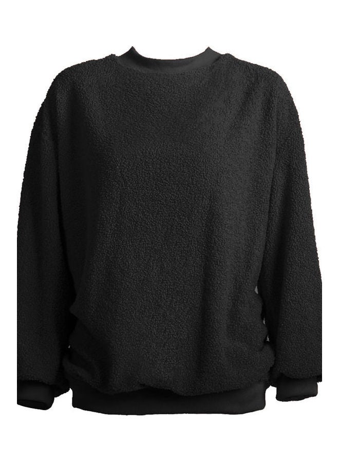 سترة سميكة غير رسمية للتدفئة في الخريف أسود