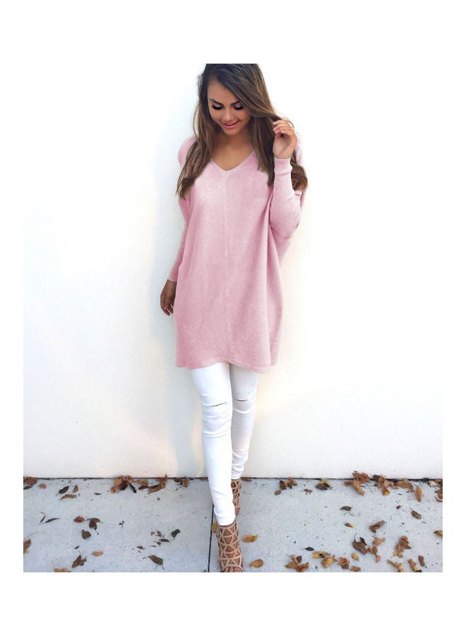 سترة كاجوال رفيعة ومحبكة وردي