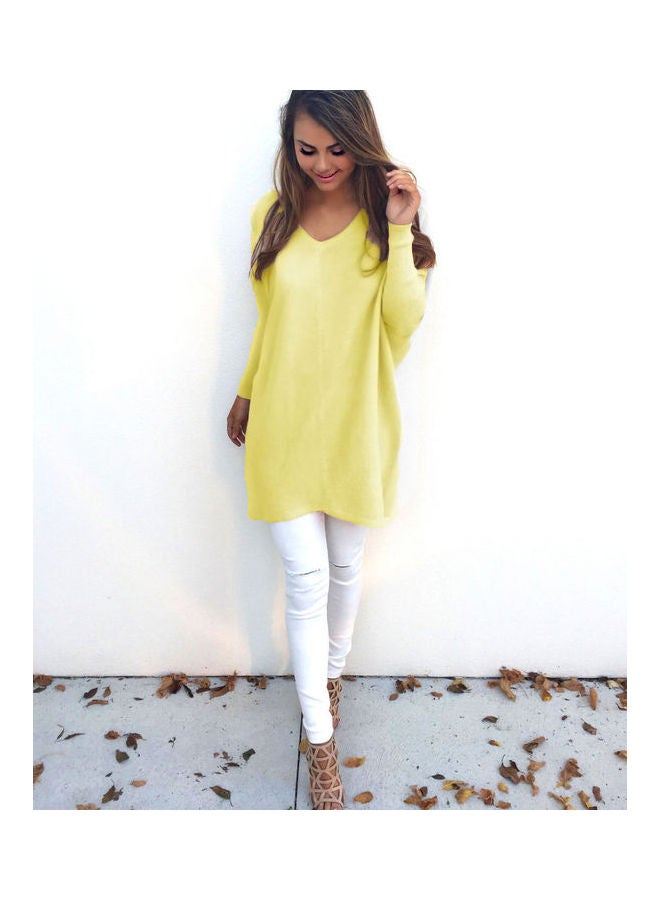 سترة كاجوال رفيعة ومحبكة أصفر