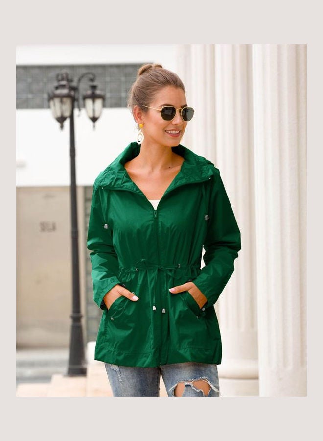 Waterproof Outdoor Hiking Rain Jacket Dark Green  - Image 1