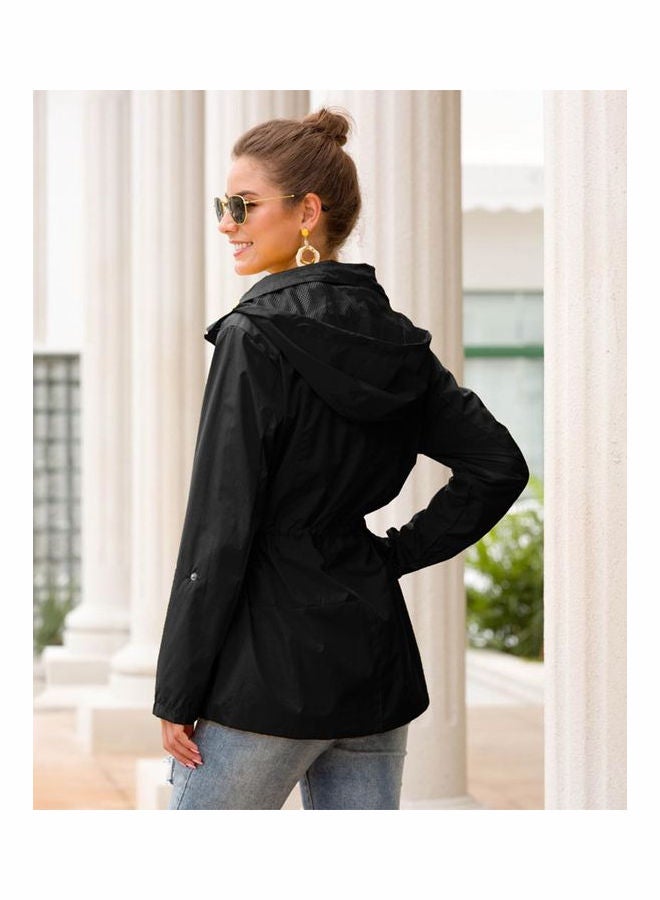 Waterproof Outdoor Hiking Rain Jacket Black - Image 3
