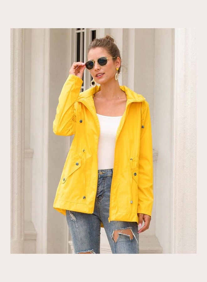 Waterproof Outdoor Hiking Rain Jacket Yellow  - Image 1