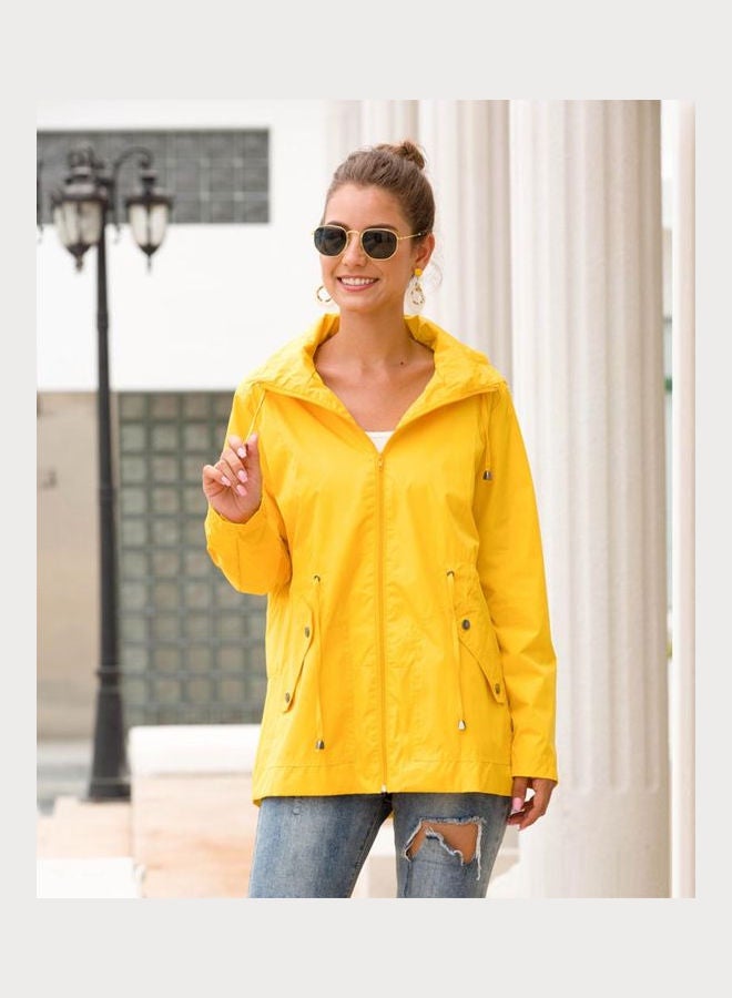 Waterproof Outdoor Hiking Rain Jacket Yellow  - Image 2