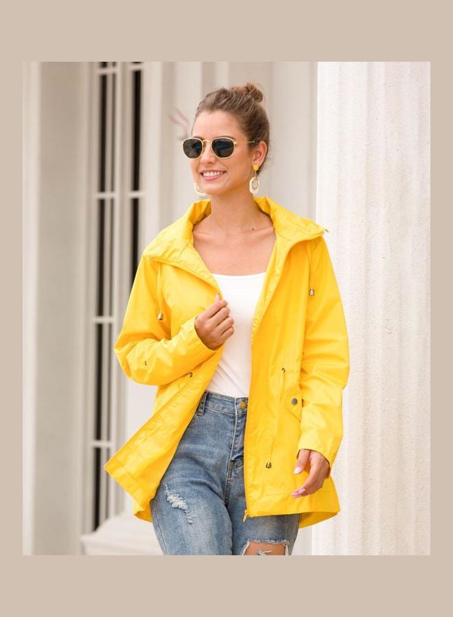 Waterproof Outdoor Hiking Rain Jacket Yellow  - Image 3