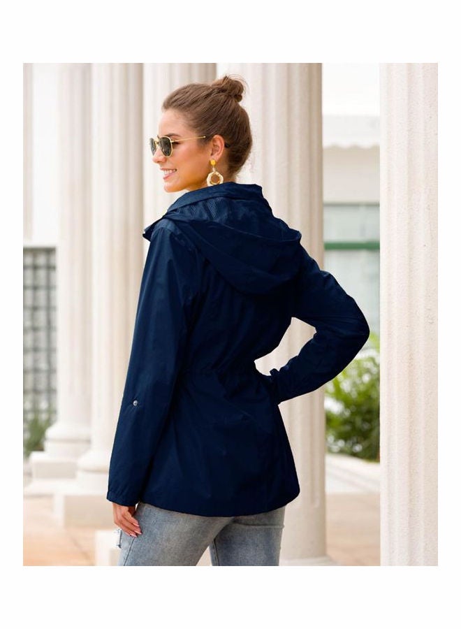 Waterproof Outdoor Hiking Rain Jacket Navy  - Image 2
