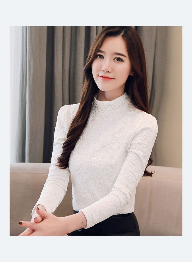 Slim Inside Lap Blouse White - Image 1