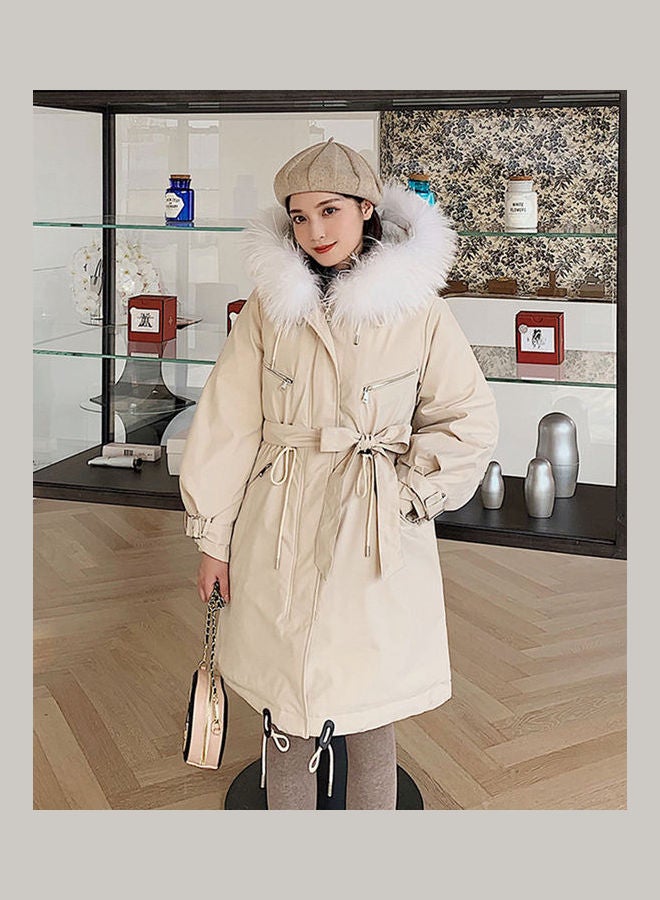 Winter Large Size Lamb Coat White