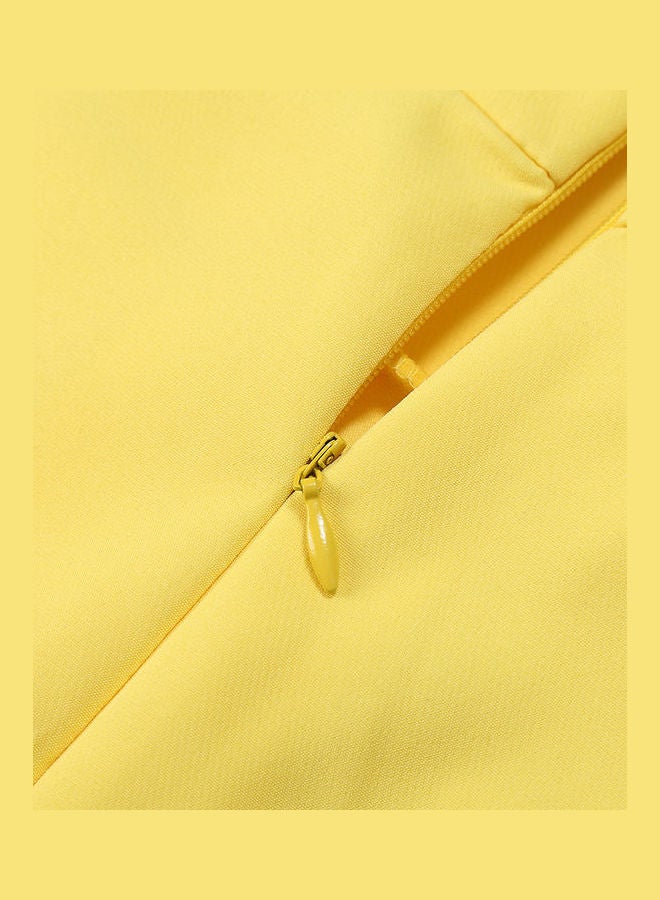 Glorysunshine Women Deep Spaghetti Strap Dress Lemon yellow - Image 5