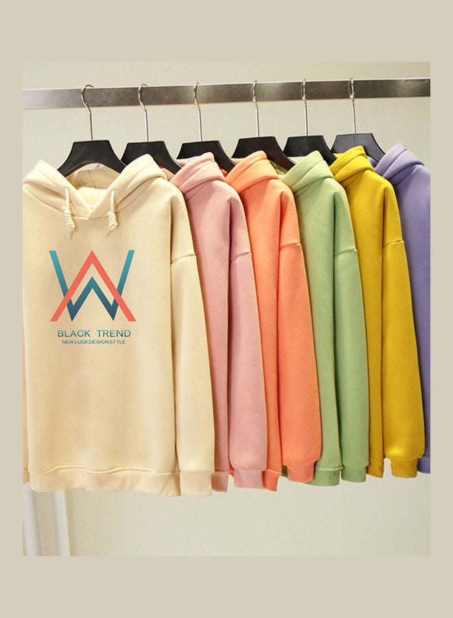 Hooded Collar DJ Pattern Printing Pullover Hoodies Blue  - Image 4