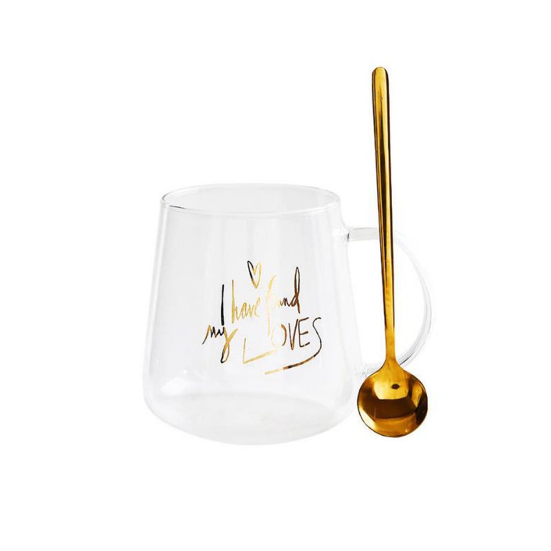 AnneFish Nordic Style Bronzing Glass With Spoon Clear  - Image 1