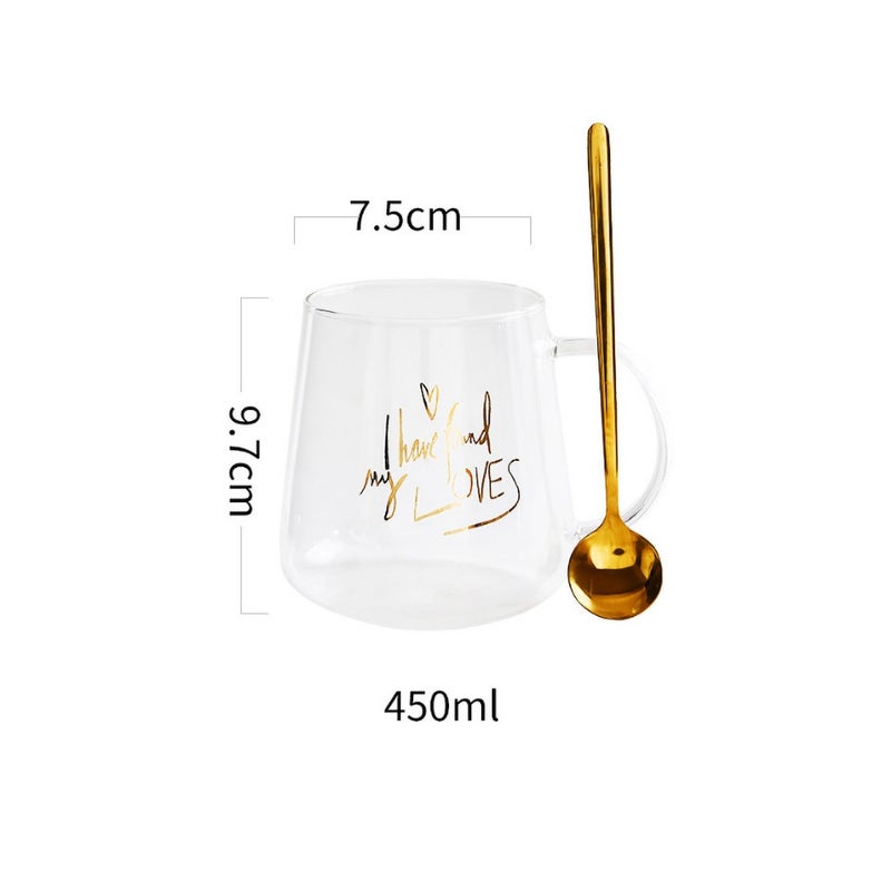 AnneFish Nordic Style Bronzing Glass With Spoon Clear  - Image 2