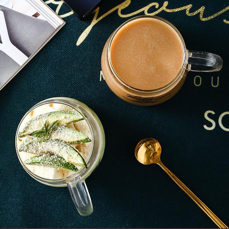 AnneFish Nordic Style Bronzing Glass With Spoon Clear  - Image 3