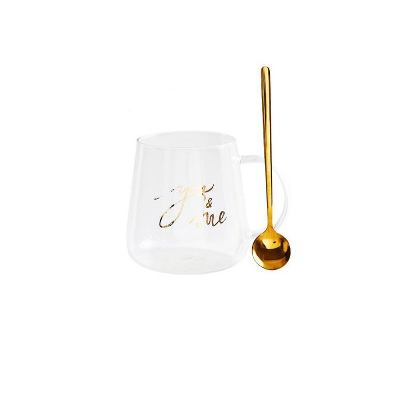 AnneFish Nordic Style Bronzing Glass With Spoon Clear  - Image 1