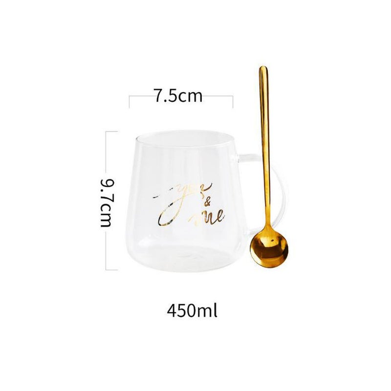 AnneFish Nordic Style Bronzing Glass With Spoon Clear  - Image 2