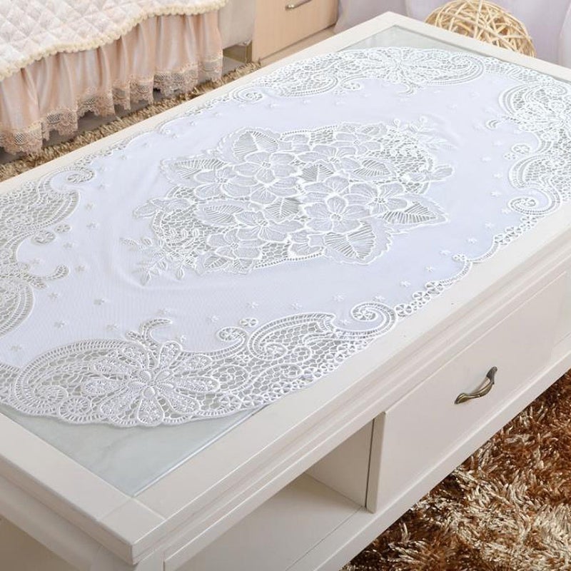 آن فش مفرش طاولة برونزي مصنوع من بلاستيك بي في سي . فضي 60x120سم  - Image 1
