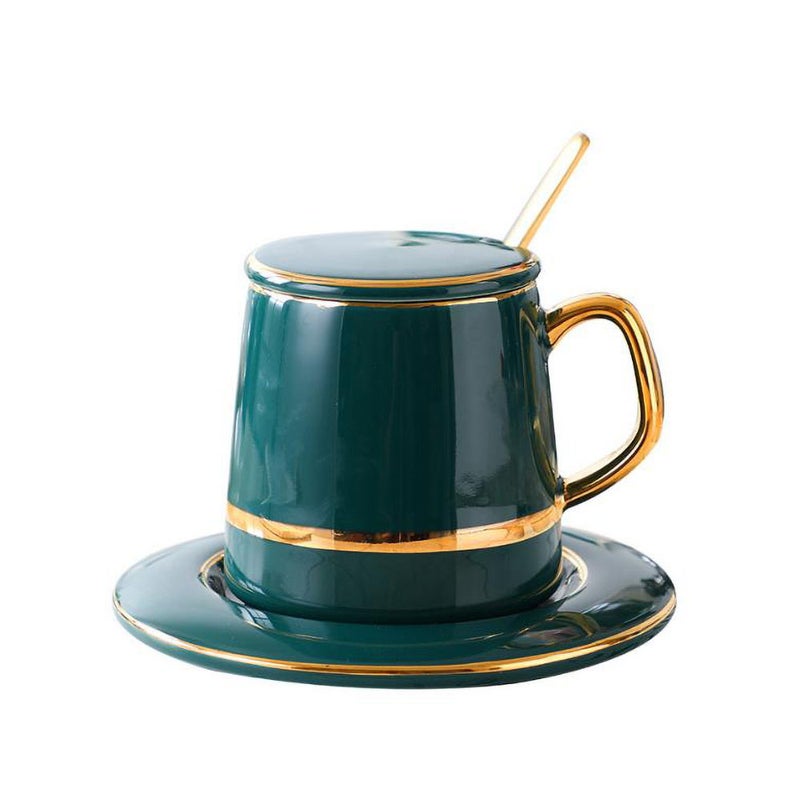 AnneFish European Ceramic Coffee Cup Set Green  - Image 1