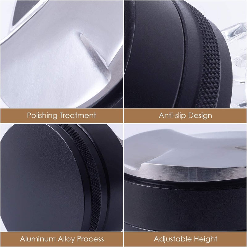 AOE 53mm Adjustable Depth Coffee Distributor Leveler & Tamper Tool Black 53mm - Image 4