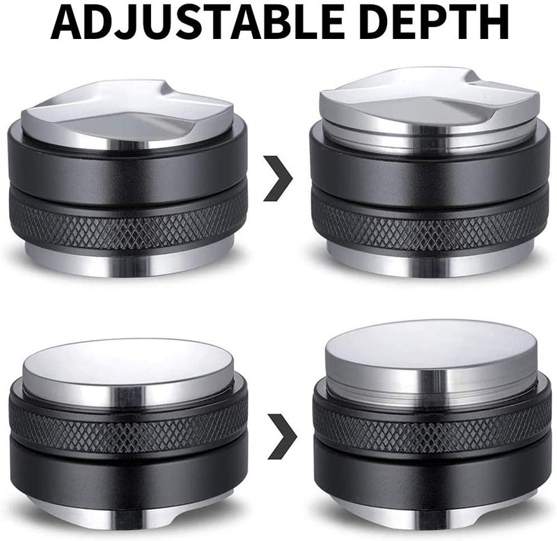 AOE 53mm Dual Head Coffee Distributor Leveler & Tamper Black 53mm - Image 3