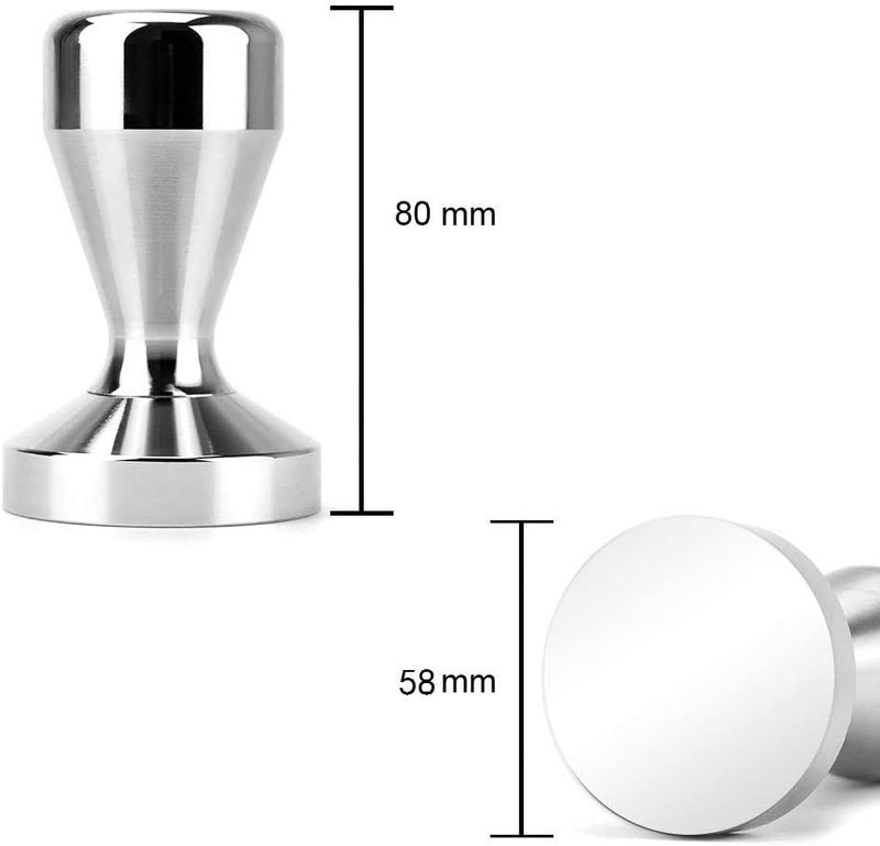 AOE 58mm Aluminum Alloy Espresso Coffee Tamper Silver 58mm - Image 2