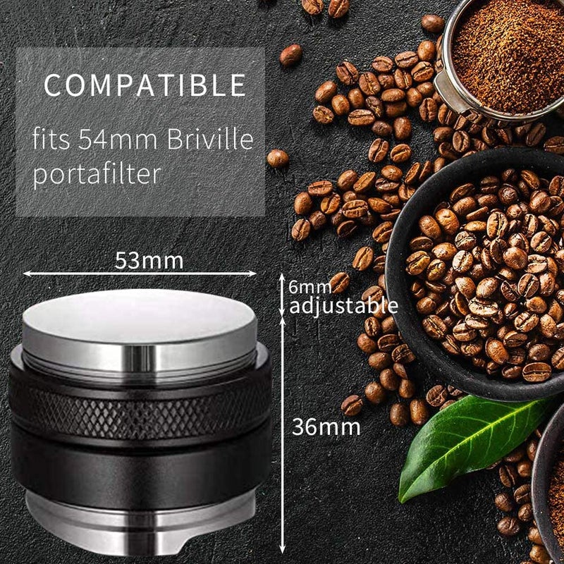 AOE 53mm Dual Head Coffee Distributor Leveler & Tamper Black 53mm - Image 2