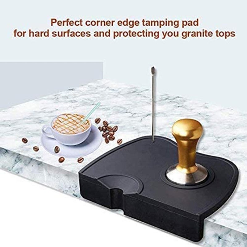 AOE Medium Bricket Silicone Coffee Tamper Mat Black 17cm - Image 2