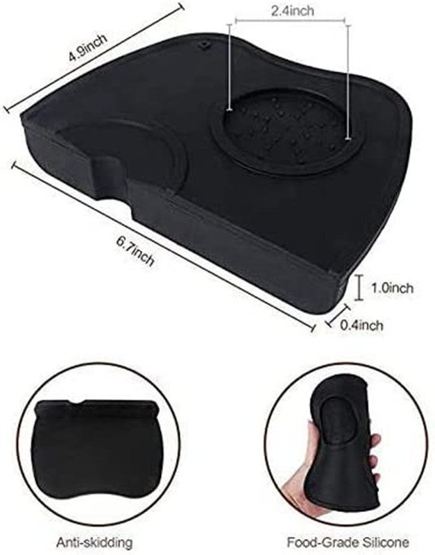AOE Medium Bricket Silicone Coffee Tamper Mat Black 17cm - Image 3