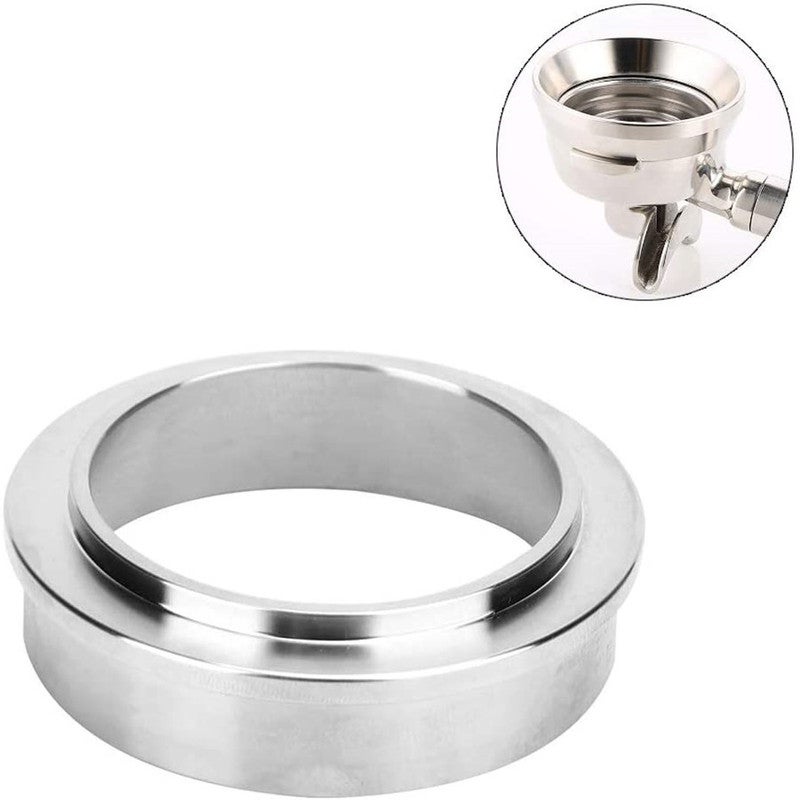 AOE 58mm Stainless Steel Coffee Espresso Dosing Funnel Ring Silver 5.8cm - Image 1