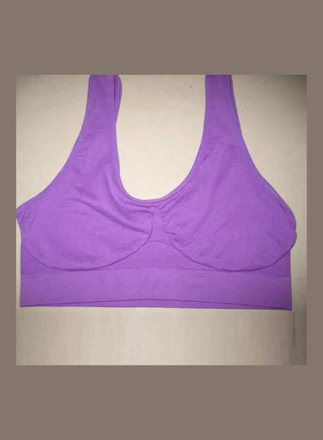 Single Layer Comfortable Sports Bra Deep Purple 