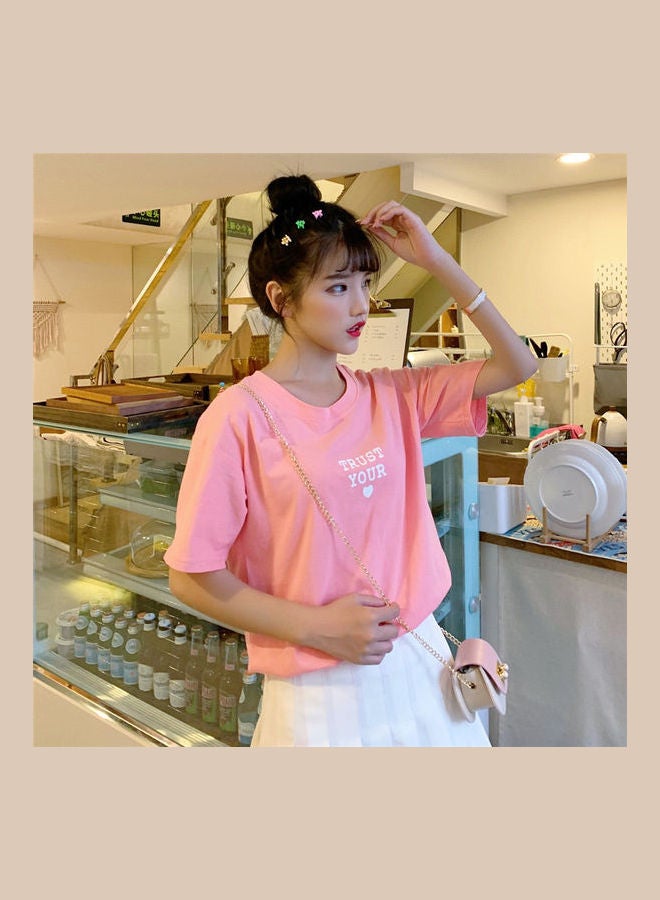 Wings Pattern T-Shirt Pink - Image 4