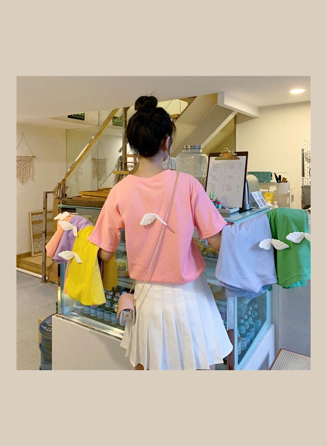 Wings Pattern T-Shirt Pink - Image 5