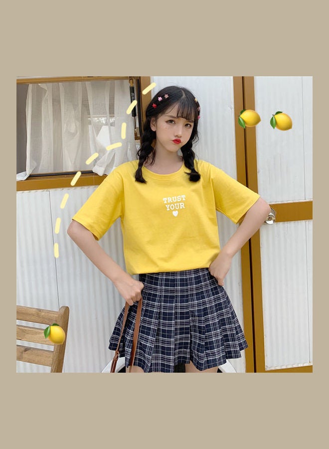 Wings Pattern T-Shirt Yellow - Image 2
