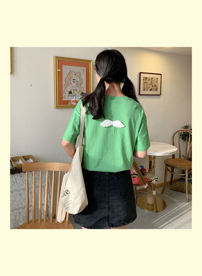 Wings Pattern T-Shirt Green - Image 3