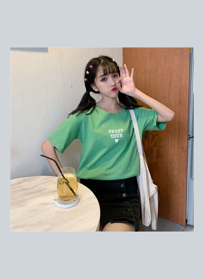 Wings Pattern T-Shirt Green - Image 4