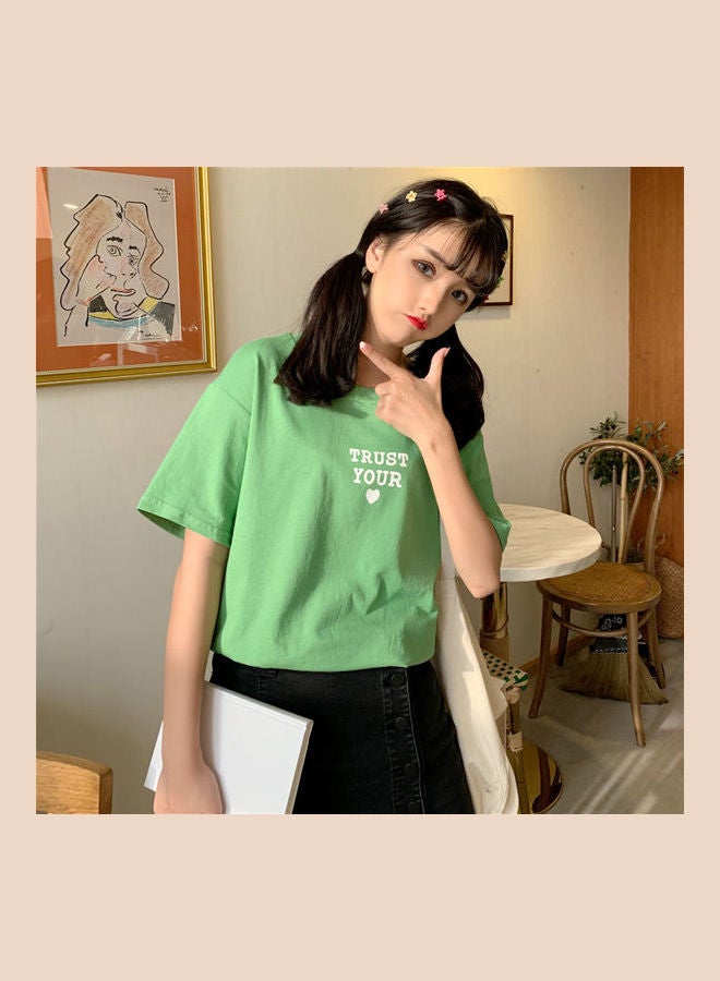 Wings Pattern T-Shirt Green - Image 5