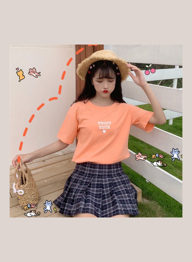Wings Pattern T-Shirt Orange - Image 1