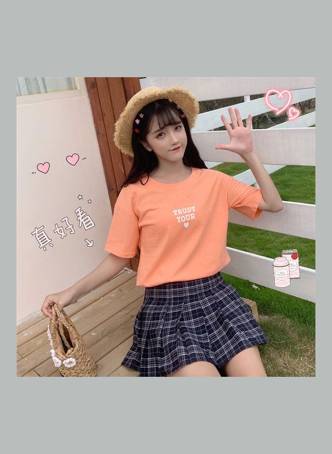 Wings Pattern T-Shirt Orange - Image 2