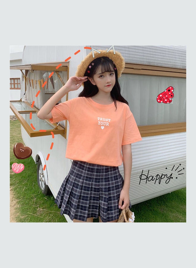 Wings Pattern T-Shirt Orange - Image 4