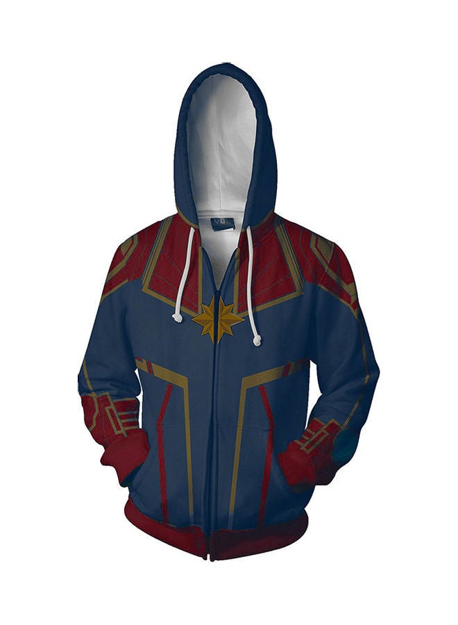 3D Avengers Printed Hoodie Blue/Red/Yellow - Image 1