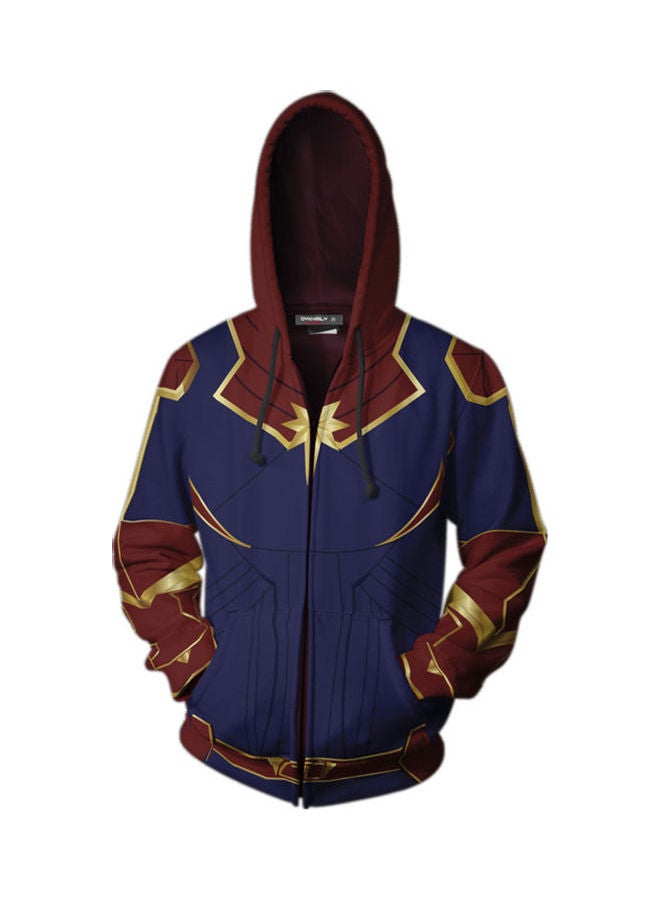 3D Avengers Printed Hoodie Blue/Red/Yellow - Image 1