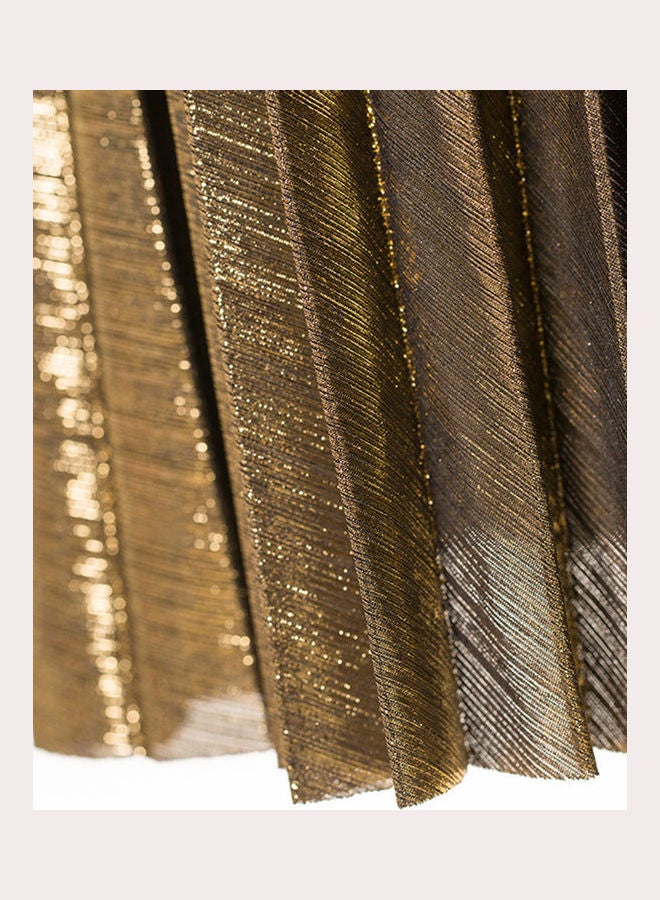 ماركة غير محددة تنورة ذات خصر عالٍ ذهبي  - Image 4