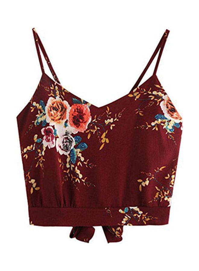 V-Neck Blouse Red/Orange/Green