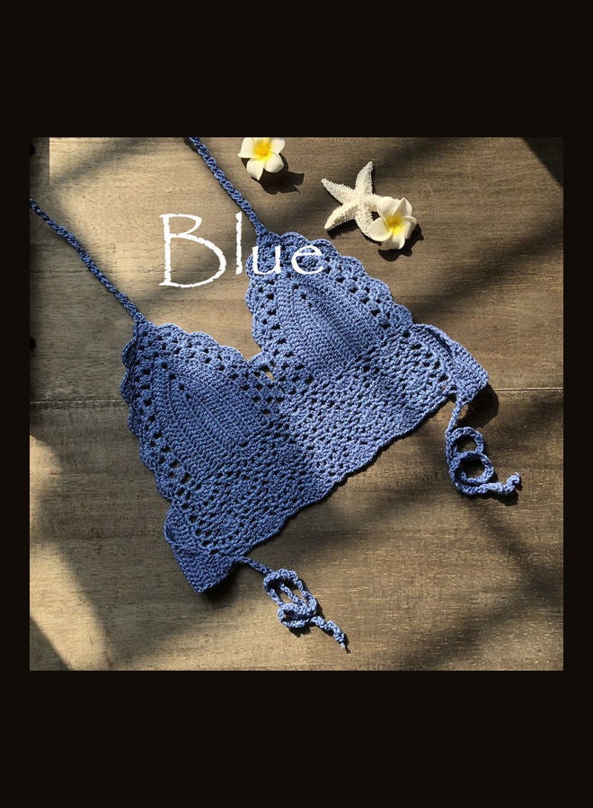 Knitting Bra Top Denim Blue - Image 1
