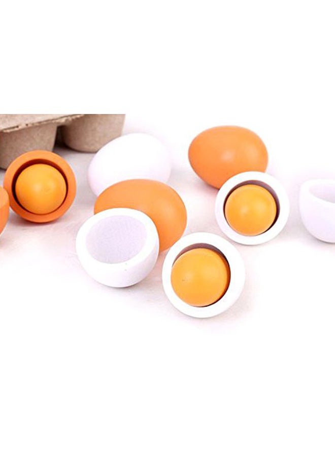 Beauenty 6-Piece Wooden Play Eggs Assembling Toy 15.9 x 10.21 x 5.69cm - Image 4