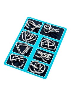 Bluelans 8-Pieces Metal Wire IQ Mind Brain Teaser  - Image 1