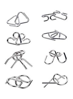 Bluelans 8-Pieces Metal Wire IQ Mind Brain Teaser  - Image 2
