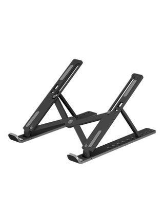 Ultra-thin Adjustable Height Foldable Computer Holder for Laptop Tablet PC 29 x 2.5 x 6.5cm Black - v1608655208/N43283847A_1