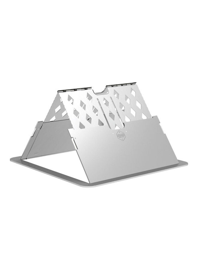 Ultra Thin Laptop Foldable Stand Tabletop 14.3 x 0.5 x 14.2cm Silver  - Image 1